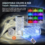 Rose Diamond Crystal Table Lamp 16 Color RGB Touch Sensor Light with Remote Control - Image 4