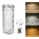 Rose Diamond Crystal Table Lamp 16 Color RGB Touch Sensor Light with Remote Control - Image 3