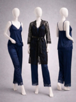 elegant 3 piece women's nightwear set
